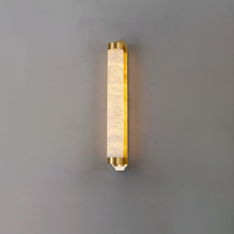Cylindra Alabaster Brass Wall Light-DWHOME