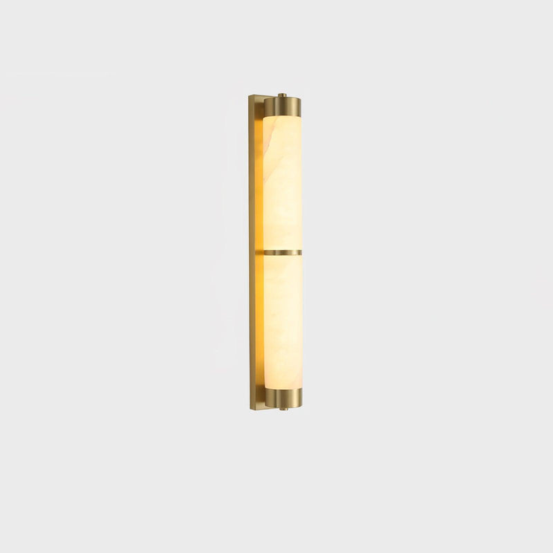 Cylindra Alabaster Brass Wall Light-DWHOME