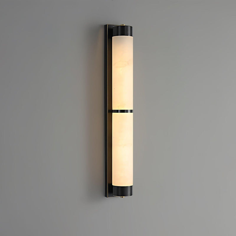 Cylindra Alabaster Brass Wall Light-DWHOME