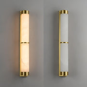 Cylindra Alabaster Brass Wall Light-DWHOME