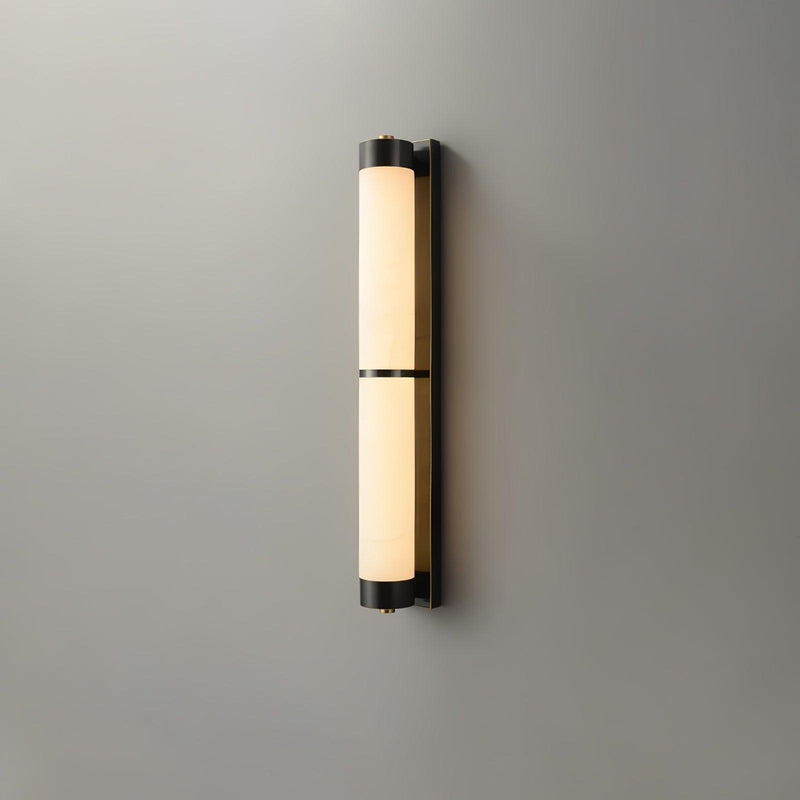 Cylindra Alabaster Brass Wall Light-DWHOME