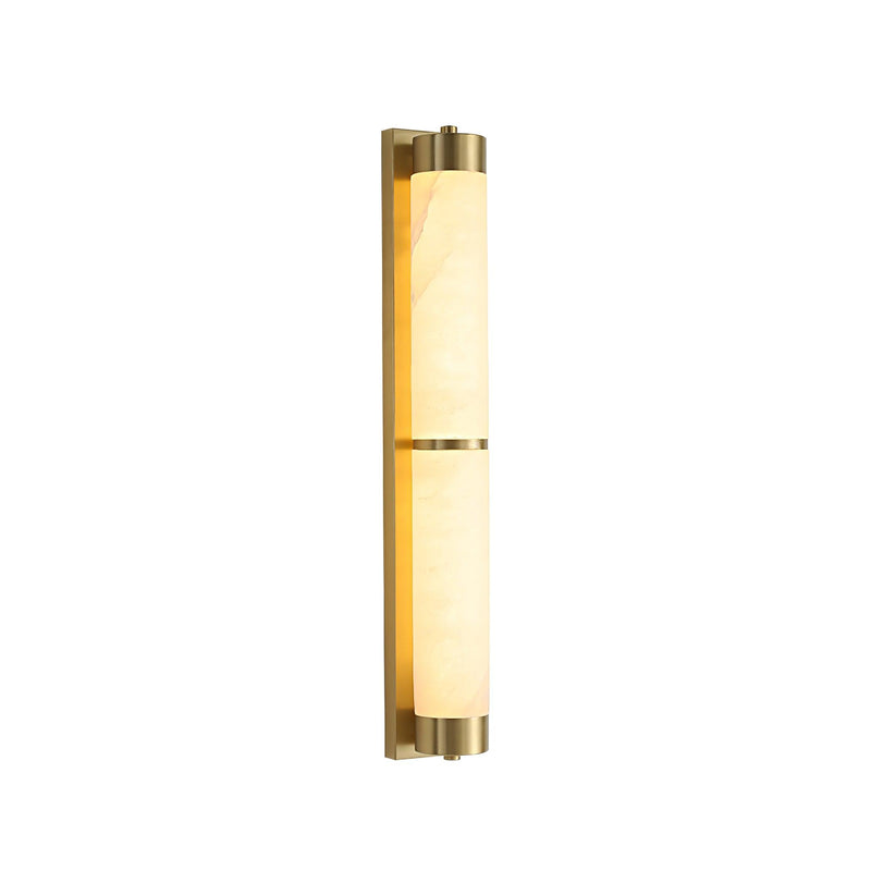 Cylindra Alabaster Brass Wall Light-DWHOME