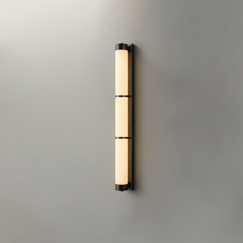 Cylindra Alabaster Brass Wall Light-DWHOME