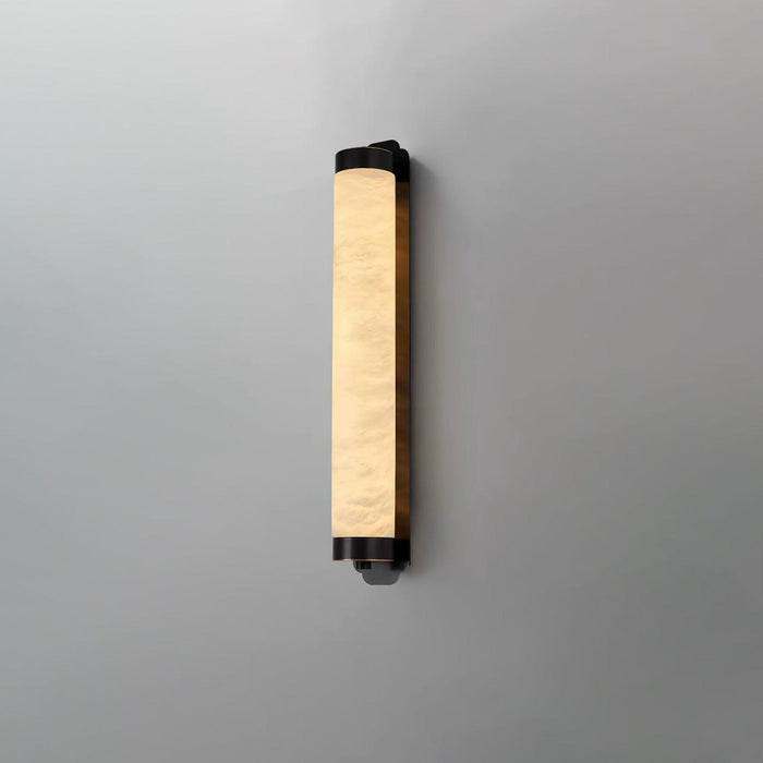 Cylindra Alabaster Brass Wall Light-DWHOME