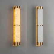 Cylindra Alabaster Brass Wall Light-DWHOME