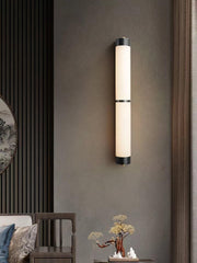 Cylindra Alabaster Brass Wall Light-DWHOME