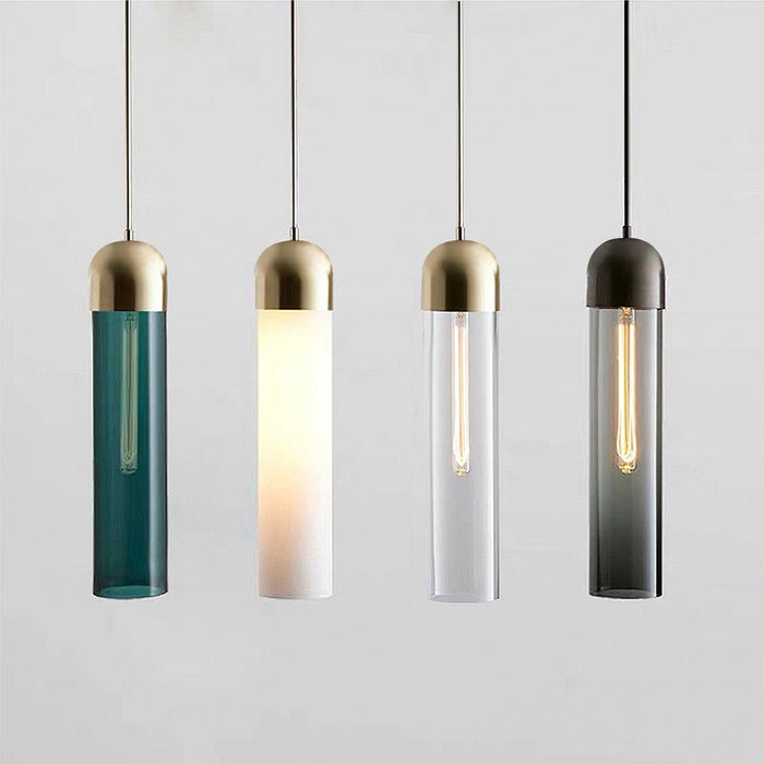 Glass Cylindrical Shape Pendant Light.