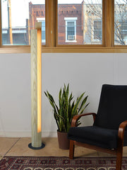 Cylindrical Timber Column Floor Lamp-DWHOME