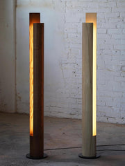 Cylindrical Timber Column Floor Lamp-DWHOME