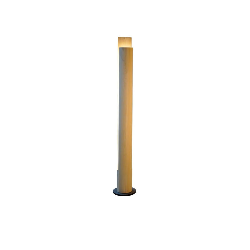 Cylindrical Timber Column Floor Lamp-DWHOME