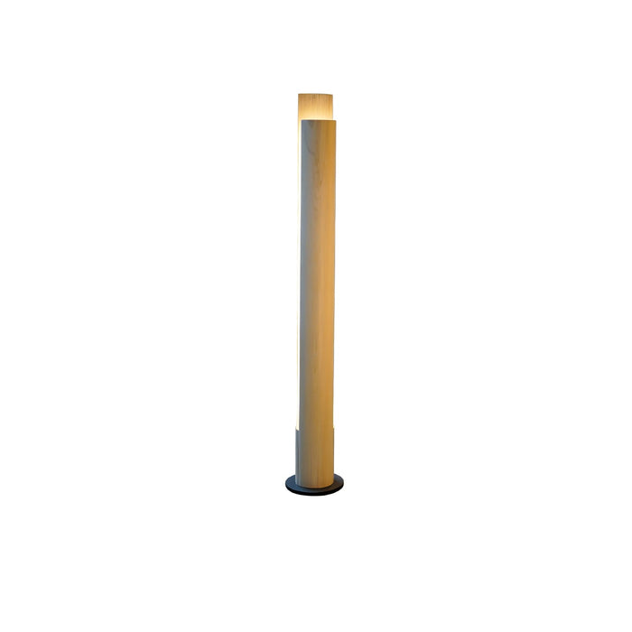 Cylindrical Timber Column Floor Lamp.