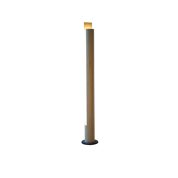 Cylindrical Timber Column Floor Lamp.