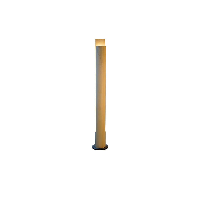 Cylindrical Timber Column Floor Lamp-DWHOME