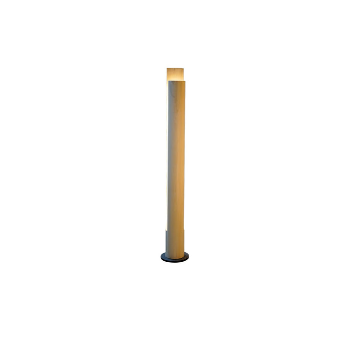 Cylindrical Timber Column Floor Lamp.