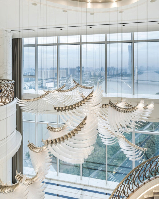 Bird Feather Wings Chandelier.