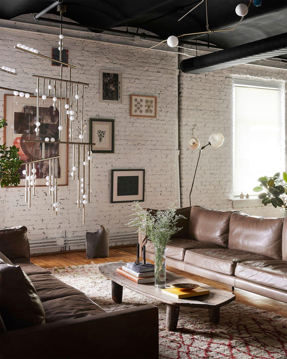 Brass Glass Drop Chandelier-DWHOME