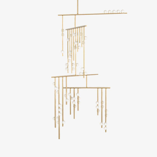 Brass Glass Drop Chandelier-DWHOME
