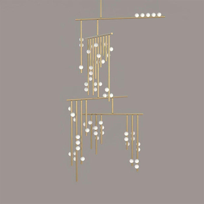 Brass Glass Drop Chandelier-DWHOME