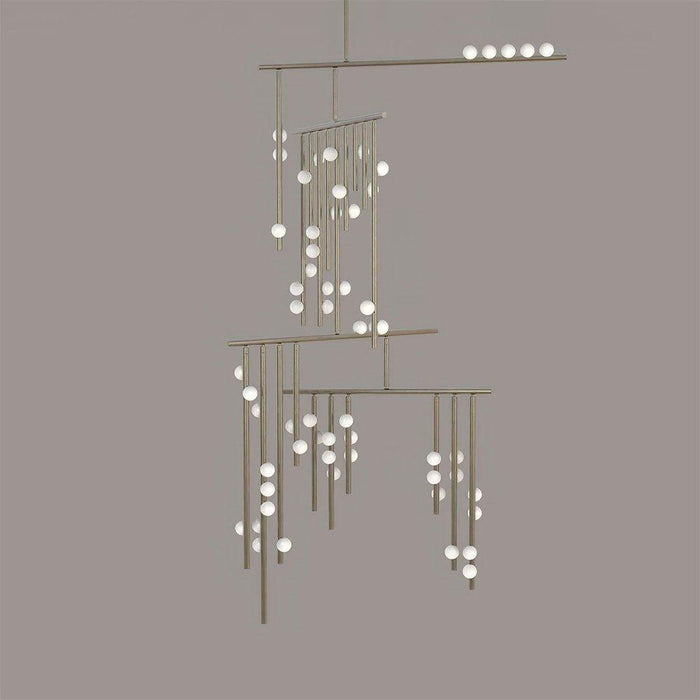 Brass Glass Drop Chandelier-DWHOME