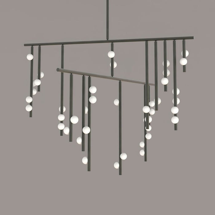 Brass Glass Drop Chandelier - Vakkerlight