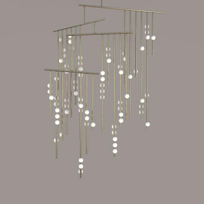 Brass Glass Drop Chandelier-DWHOME