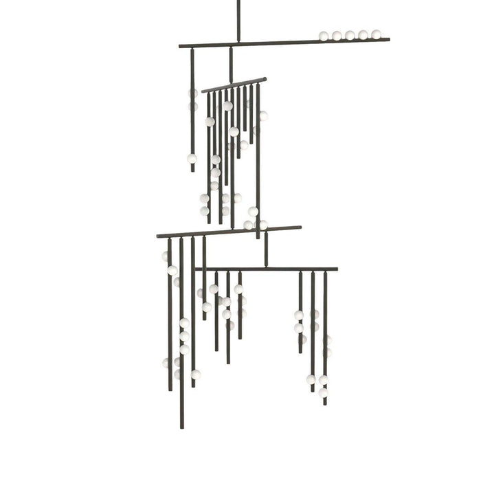 Brass Glass Drop Chandelier-DWHOME