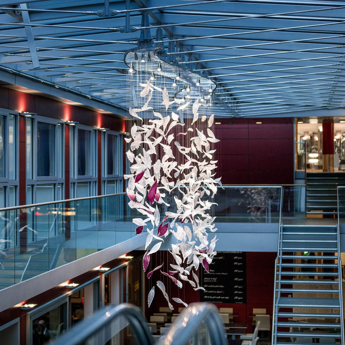 Flying Glass Feather Chandelier.