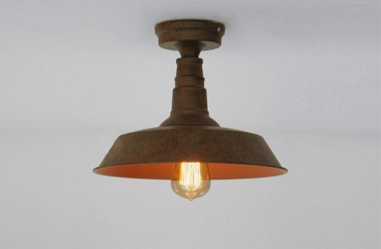 Retro Rustic Industrial Fixed Ceiling Light.