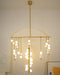 Brass Glass Drop Chandelier.