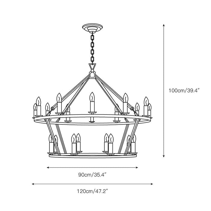 Darlana Two-Tiered Ring Chandelier-DWHOME