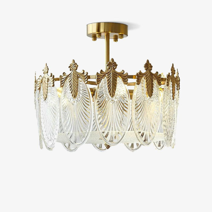 Decorative Pattern Glass Round Chandelier - DWHOME