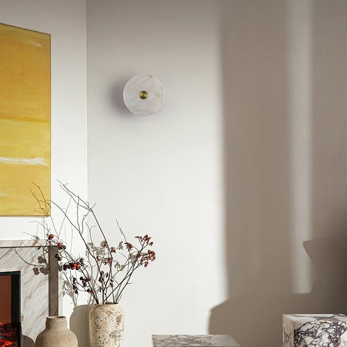 Disc Shaped Alabaster Wall Light-DWHOME