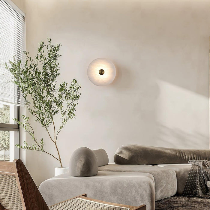 Disc Shaped Alabaster Wall Light-DWHOME