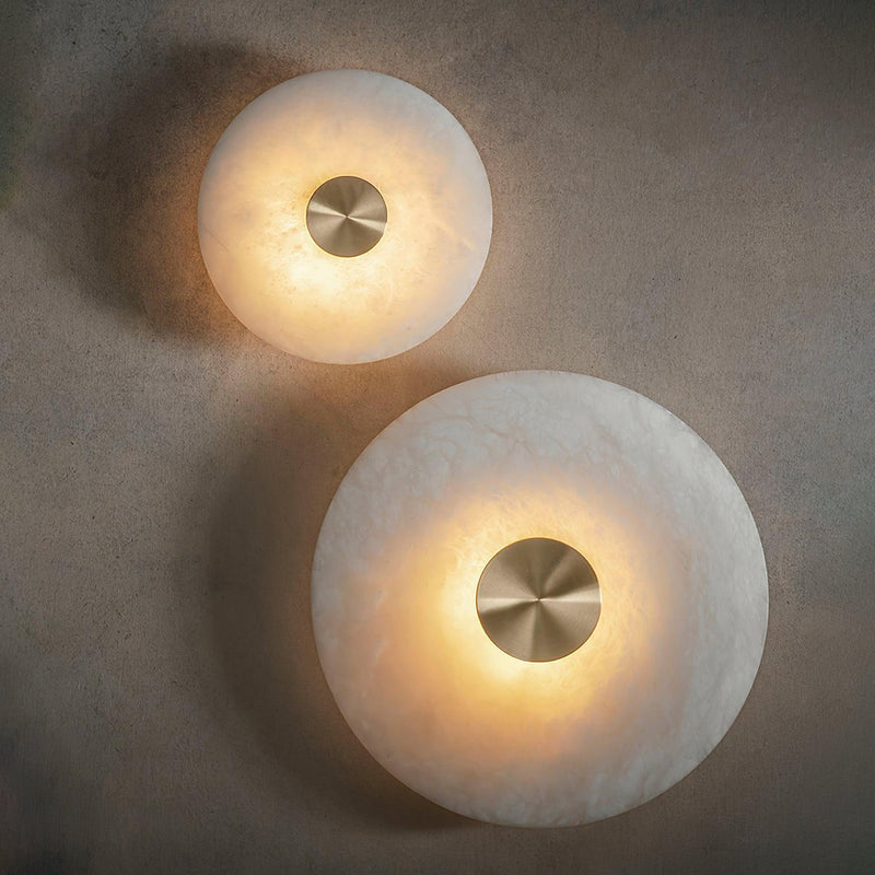 Disc Shaped Alabaster Wall Light-DWHOME