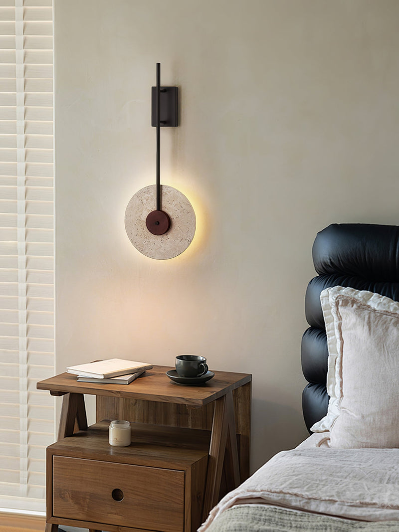 Disc Travertine Wall Lamp-DWHOME