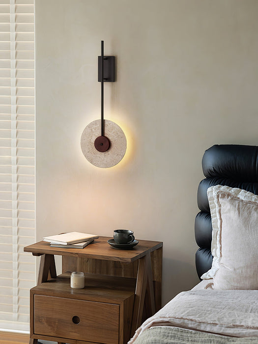 Disc Travertine Wall Lamp-DWHOME
