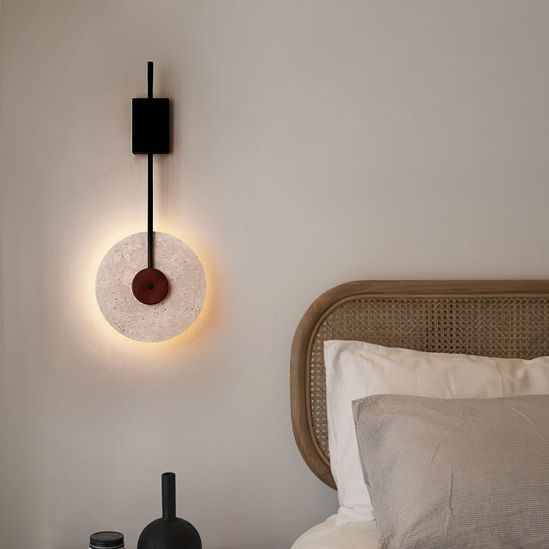 Disc Travertine Wall Lamp-DWHOME