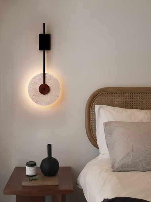 Disc Travertine Wall Lamp-DWHOME