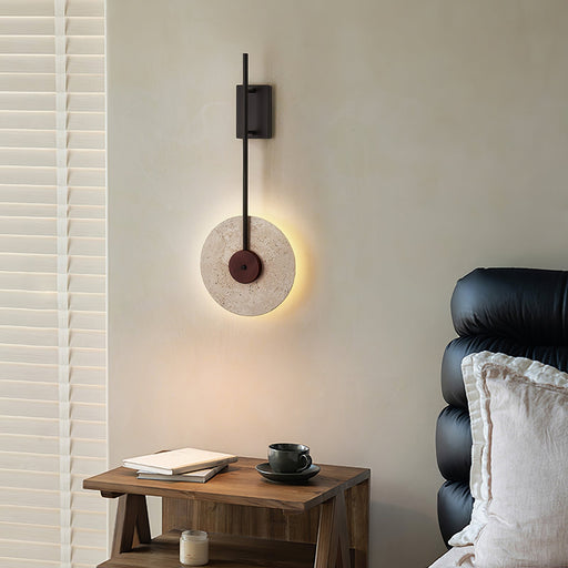Disc Travertine Wall Lamp-DWHOME