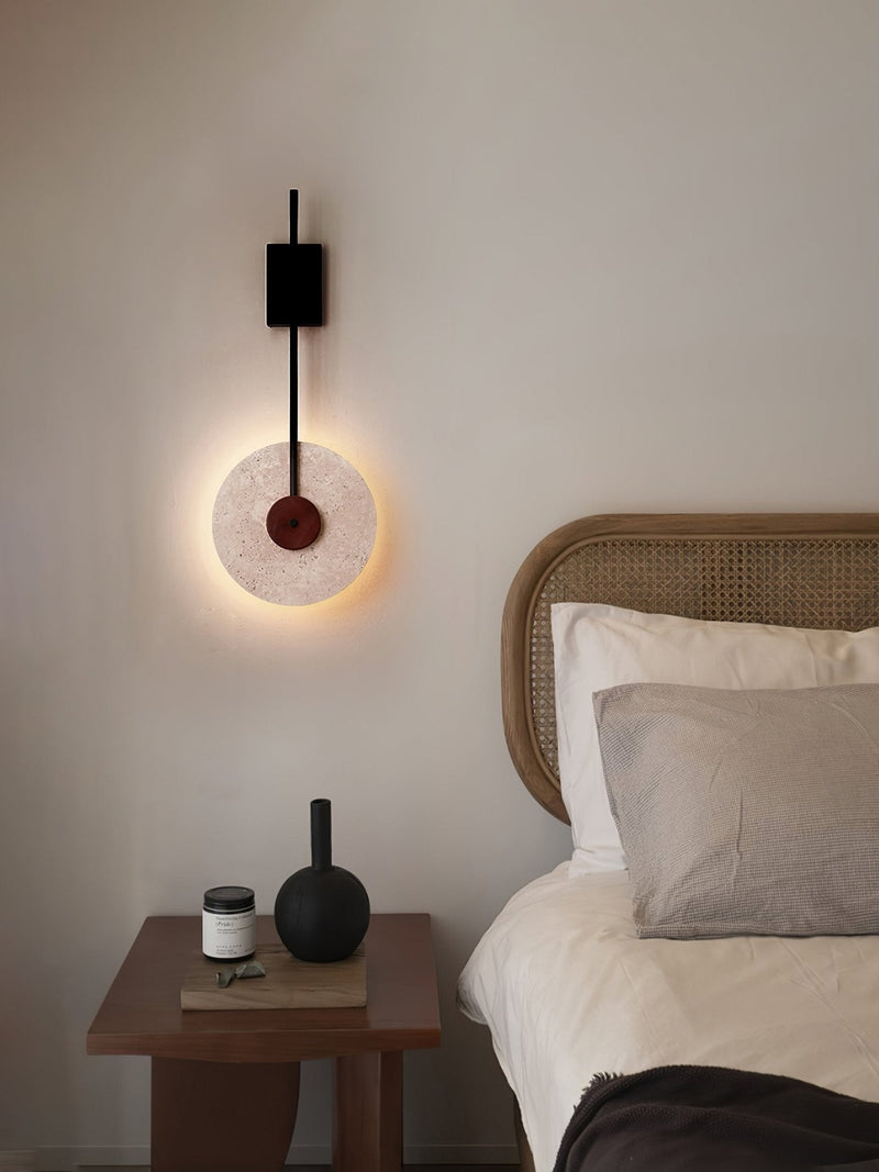 Disc Travertine Wall Lamp-DWHOME