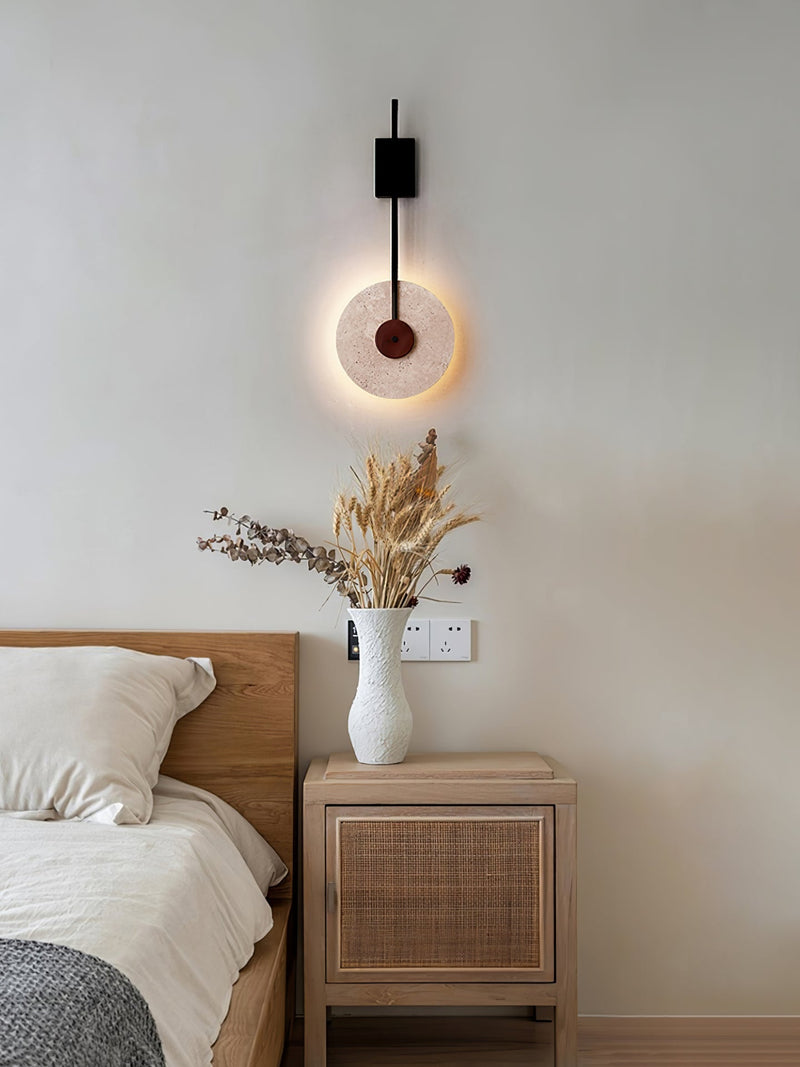 Disc Travertine Wall Lamp-DWHOME