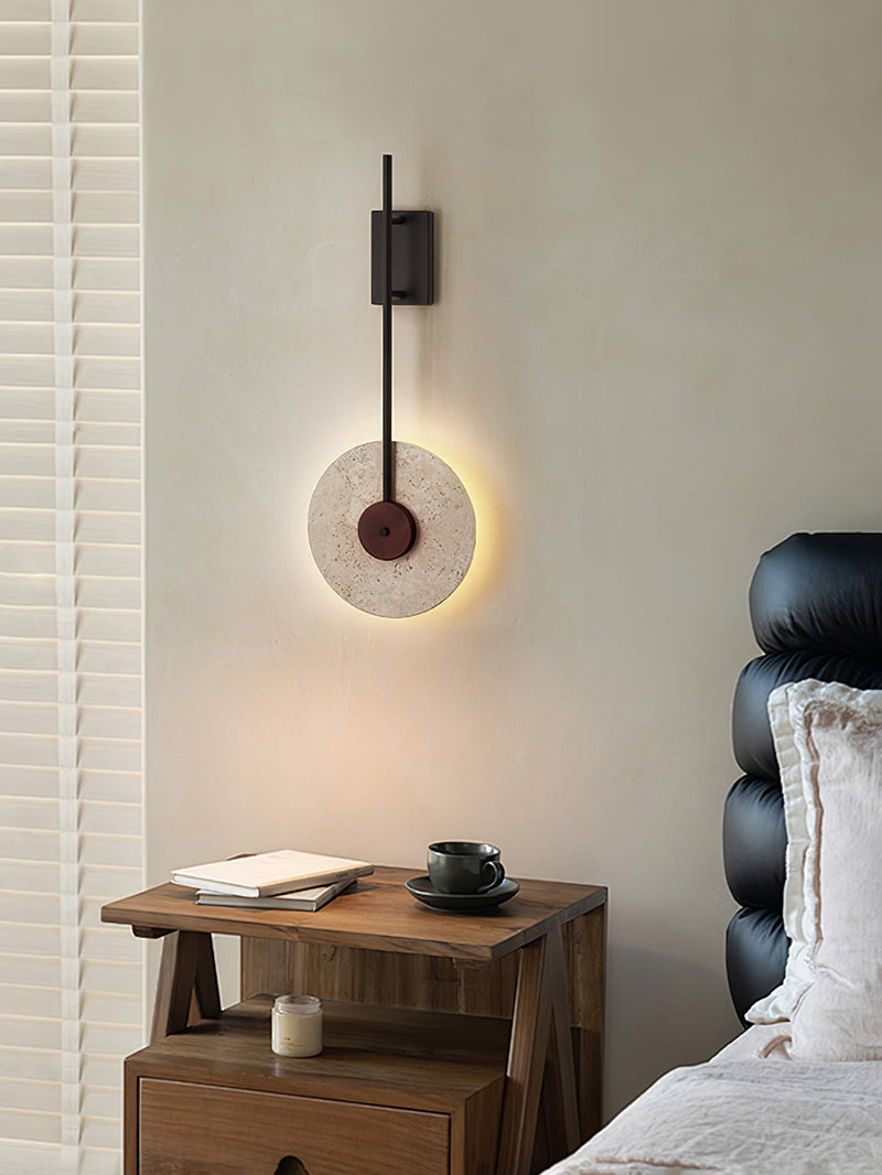 Disc Travertine Wall Lamp-DWHOME
