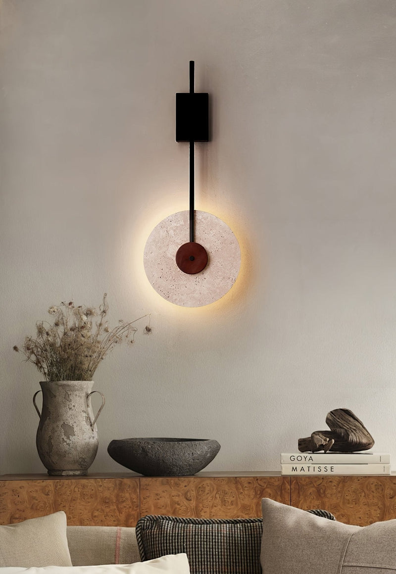Disc Travertine Wall Lamp-DWHOME
