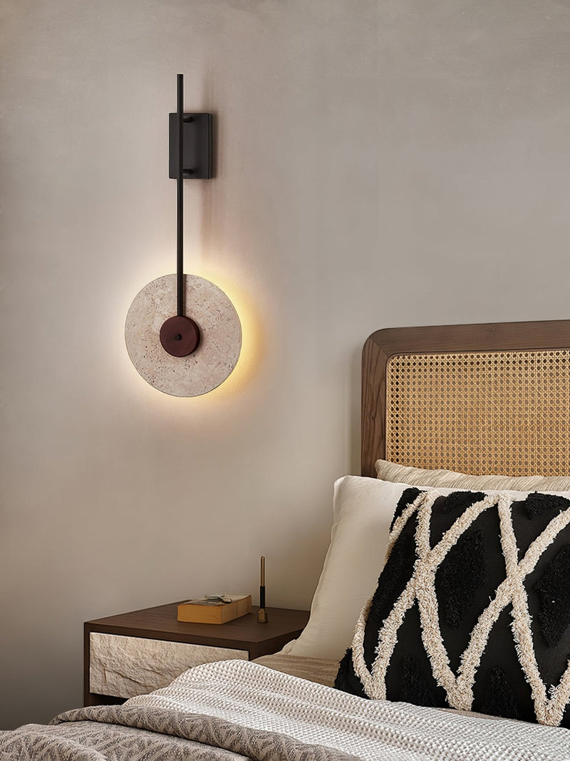 Disc Travertine Wall Lamp-DWHOME