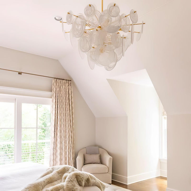 Brass Discs Cascading Chandelier-DWHOME