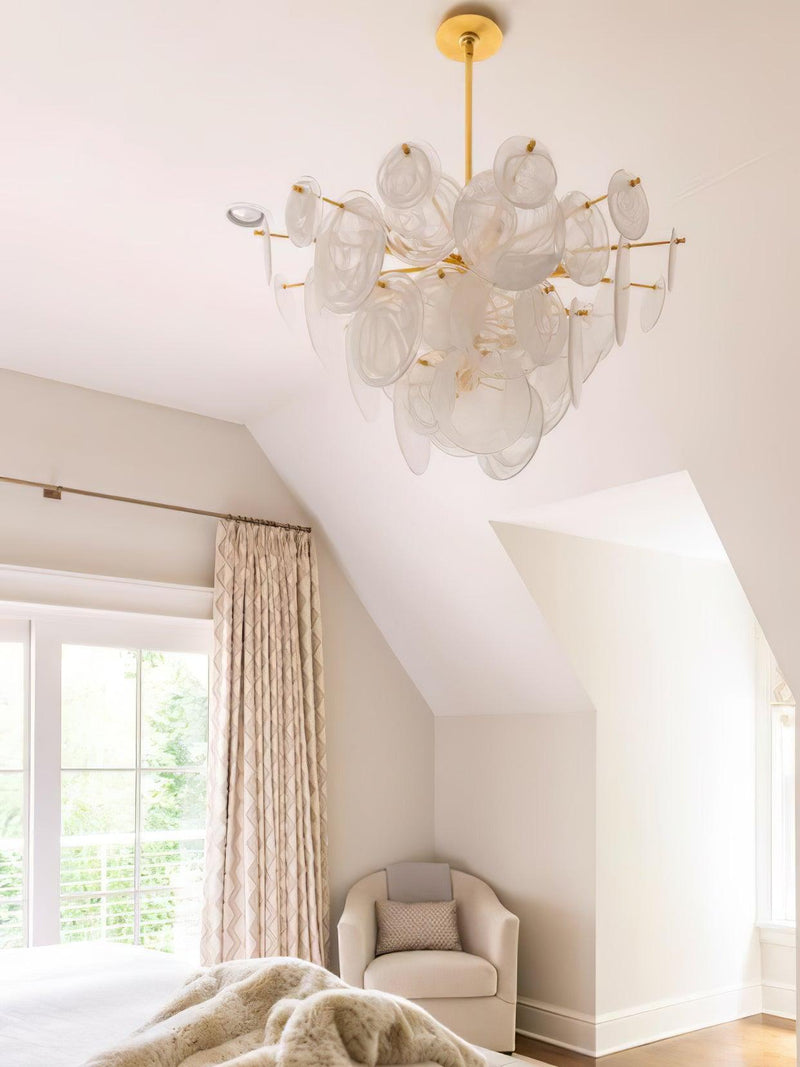 Brass Discs Cascading Chandelier-DWHOME