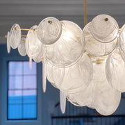 Brass Discs Cascading Chandelier-DWHOME