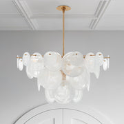 Brass Discs Cascading Chandelier-DWHOME