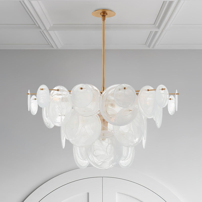 Brass Discs Cascading Chandelier-DWHOME