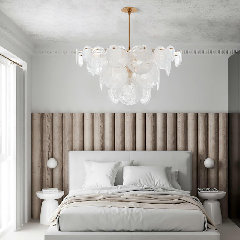 Brass Discs Cascading Chandelier-DWHOME